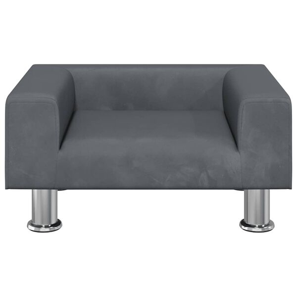 vidaXL Κρεβάτι Σκύλου Σκούρο Γκρι 50x40x26,5 εκ. Βελούδινο