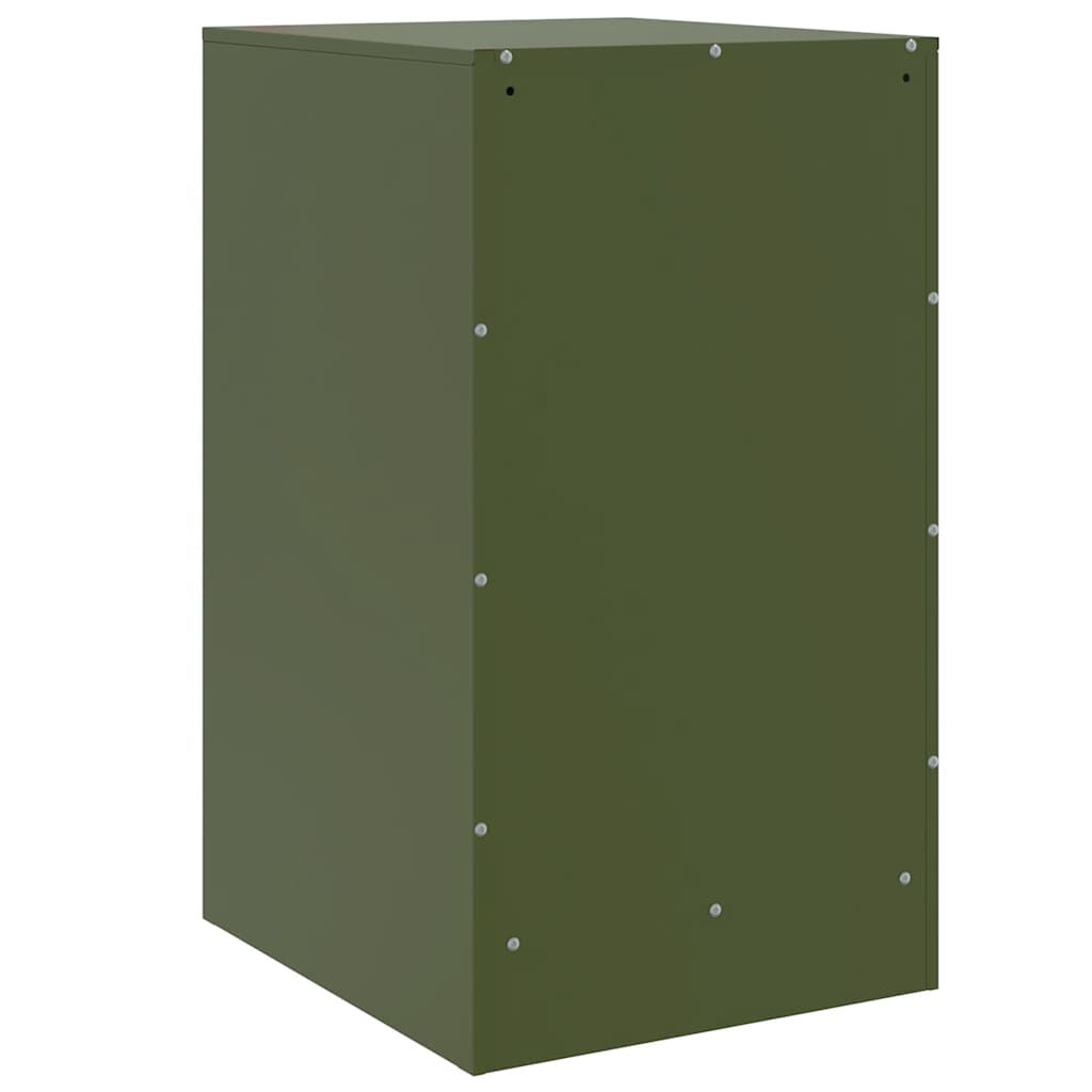vidaXL Κομοδίνο Πράσινο Λαδί 34,5x39x62 εκ. από Χάλυβα
