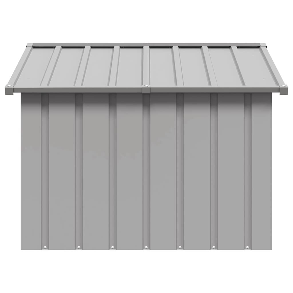vidaXL Σπιτάκι Σκύλου Γκρι 116,5x103x81,5 εκ. Γαλβανισμένο Χάλυβα