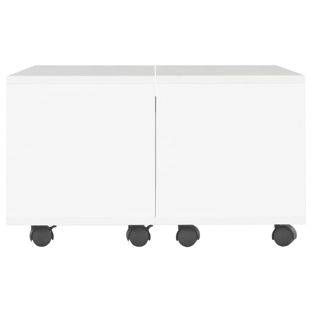 vidaXL Τραπεζάκι Σαλονιού Γυαλιστερό Λευκό 60x60x35 εκ. Μοριοσανίδα