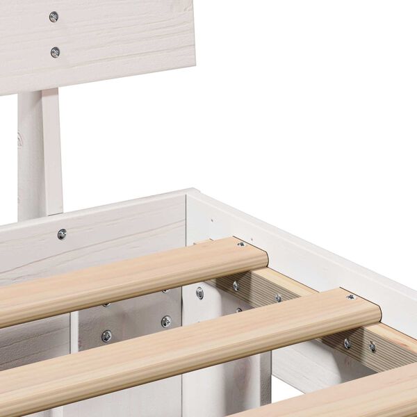 vidaXL Σκελετός Κρεβατιού Λευκό 75 x 190 cm Συμπαγές ξύλο πεύκου