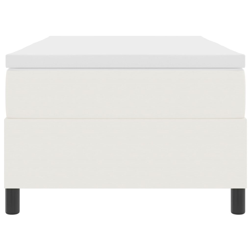 vidaXL Box Spring Bed με Στρώμα Κρέμα Μονό Ύφασμα Κορντουρό