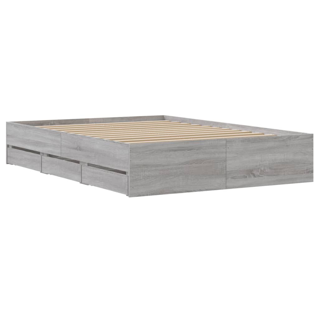 vidaXL Πλαίσιο Κρεβατιού με συρτάρια Γκρι sonoma 120x200εκ. Επεξ. Ξύλο