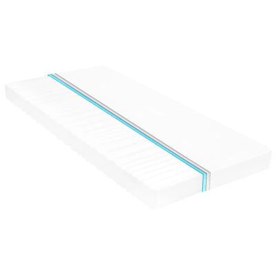 vidaXL Κρεβάτι Υπερυψωμένο με Στρώμα Λευκό 90x200εκ. Μασίφ Ξύλο Πεύκου