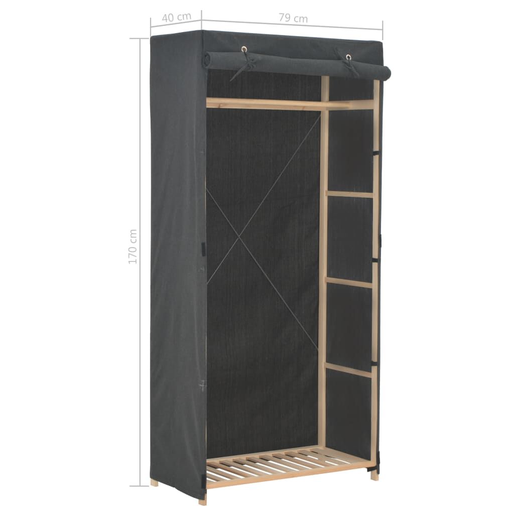 vidaXL Ντουλάπα Γκρι 79 x 40 x 170 εκ. Υφασμάτινη
