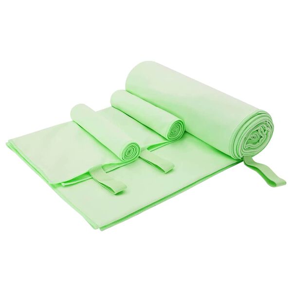 vidaXL Σύνολο πετσέτας αθλητισμού 3 pcs Πράσινο