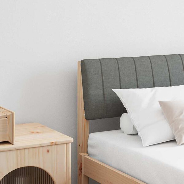 vidaXL Ταπετσαρισμένο κεφαλάρι Σκούρο Γκρι 180 cm Στερεά ξυλεία πεύκου