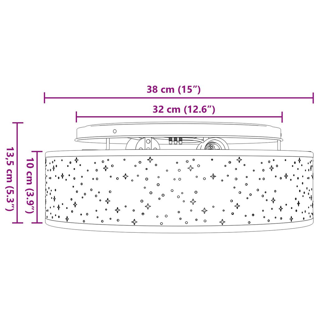 vidaXL Λάμπα Οροφής Μαύρο 38 x 13.5 εκ. ύφασμα