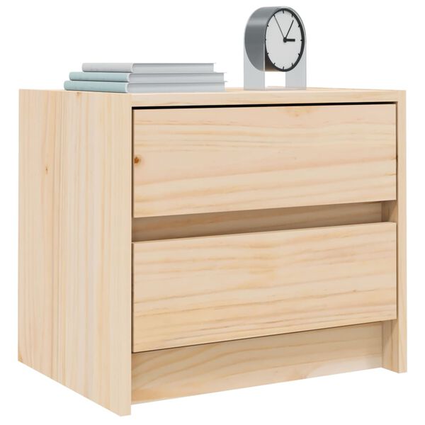vidaXL Κομοδίνο Λευκό 40 x 31 x 35,5 εκ. από Μασίφ Ξύλο Πεύκου