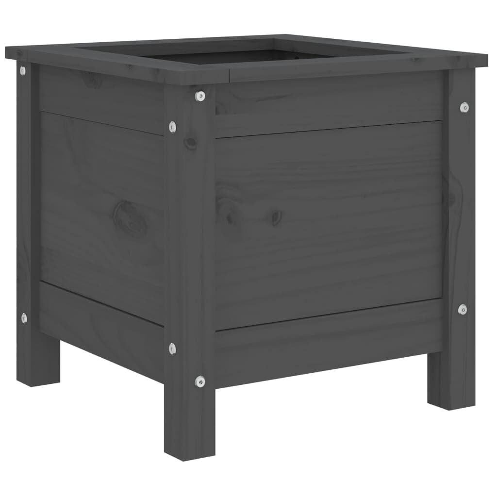 vidaXL Ζαρντινιέρα Γκρι 40 x 40 x 39 εκ. από Μασίφ Ξύλο Πεύκου