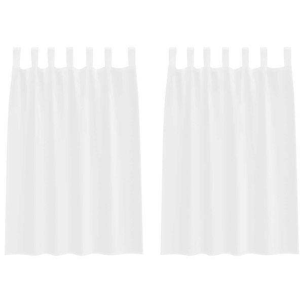 vidaXL Κουρτίνες με κουρτίνες 2 pcs Λευκό 140 x 140 εκ. Πολυεστέρας