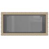 vidaXL Τραπέζι Κήπου με Γυάλινη Επιφ. Μπεζ 58x27,5x55 εκ. Συνθ. Ρατάν