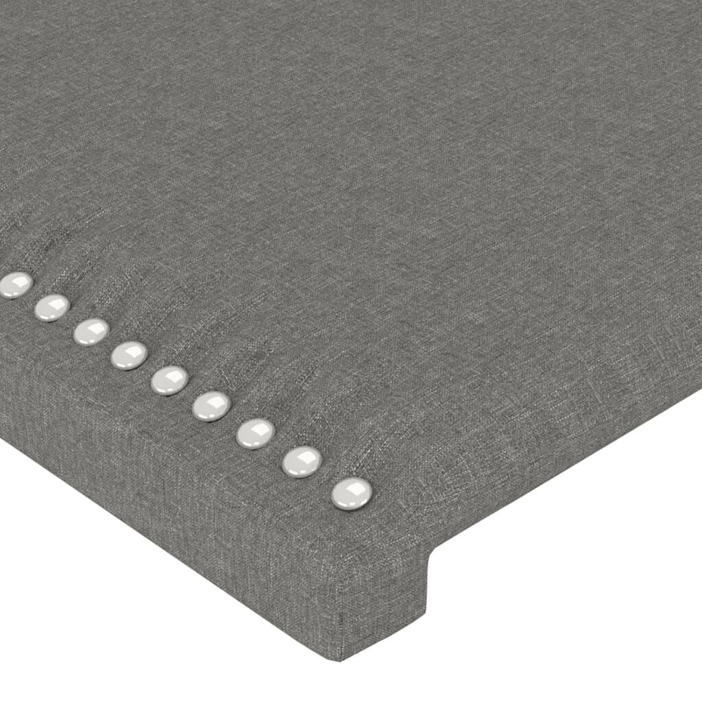 vidaXL Κεφαλάρι Κρεβατιού LED Σκούρο Γκρι 163x16x78/88 εκ. Υφασμάτινο