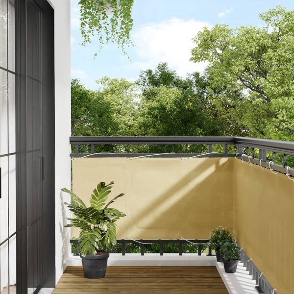 vidaXL Διαχωριστικό Βεράντας Άμμου 75x1000εκ 100% Πολ. Ύφασμα Oxford