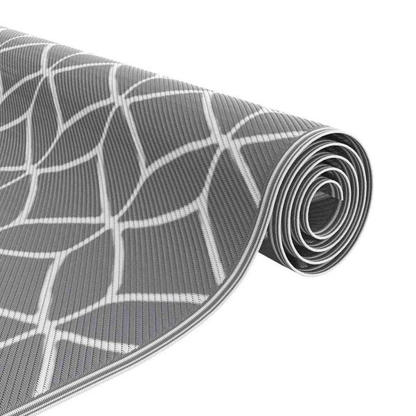 vidaXL Χαλί εξωτερικού χώρου Γκρι και λευκό 250 x 250 cm PP
