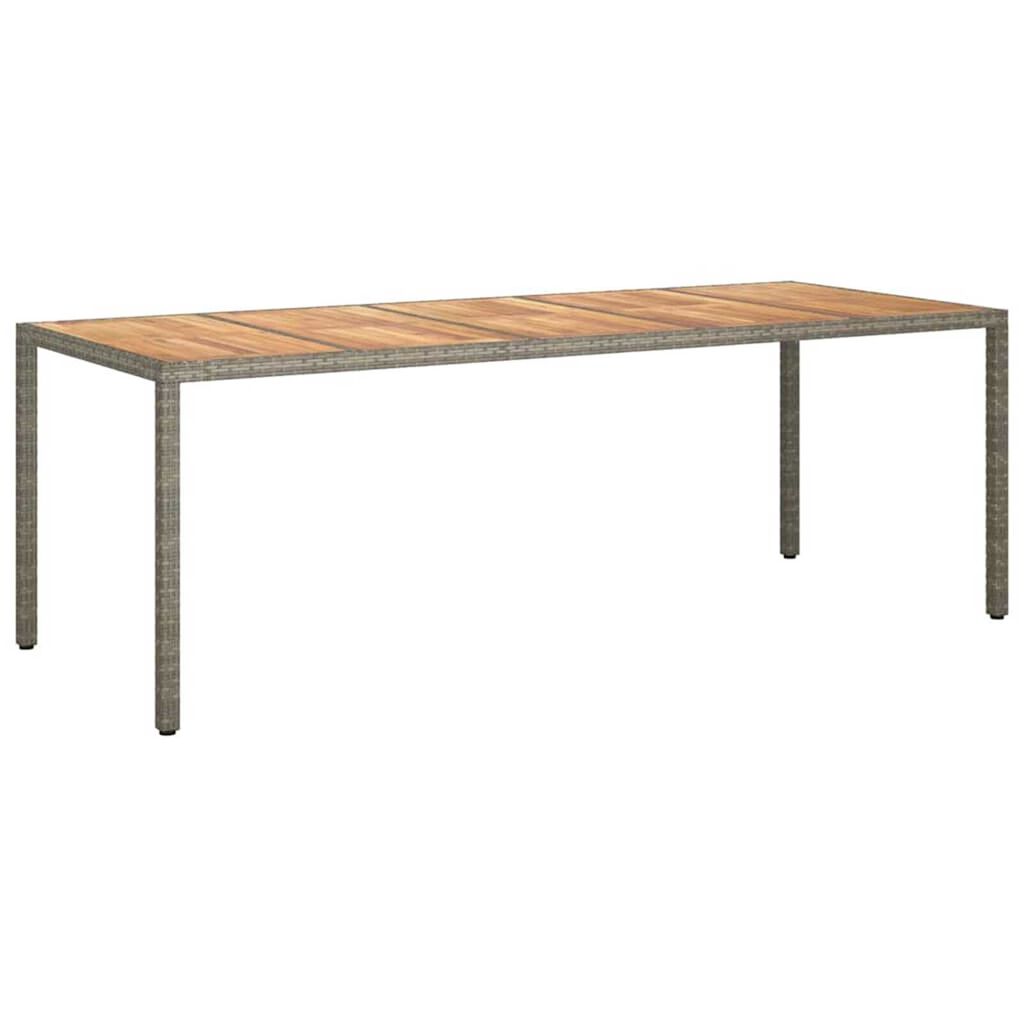 vidaXL Τραπέζι Κήπου για Φαγητό Γκρι 250 x 100 x 75 cm Πολυ ράταν