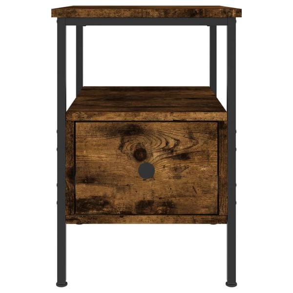 vidaXL Κομοδίνο Καπνιστή Δρυς 34 x 36 x 50 εκ. από Επεξεργασμένο Ξύλο