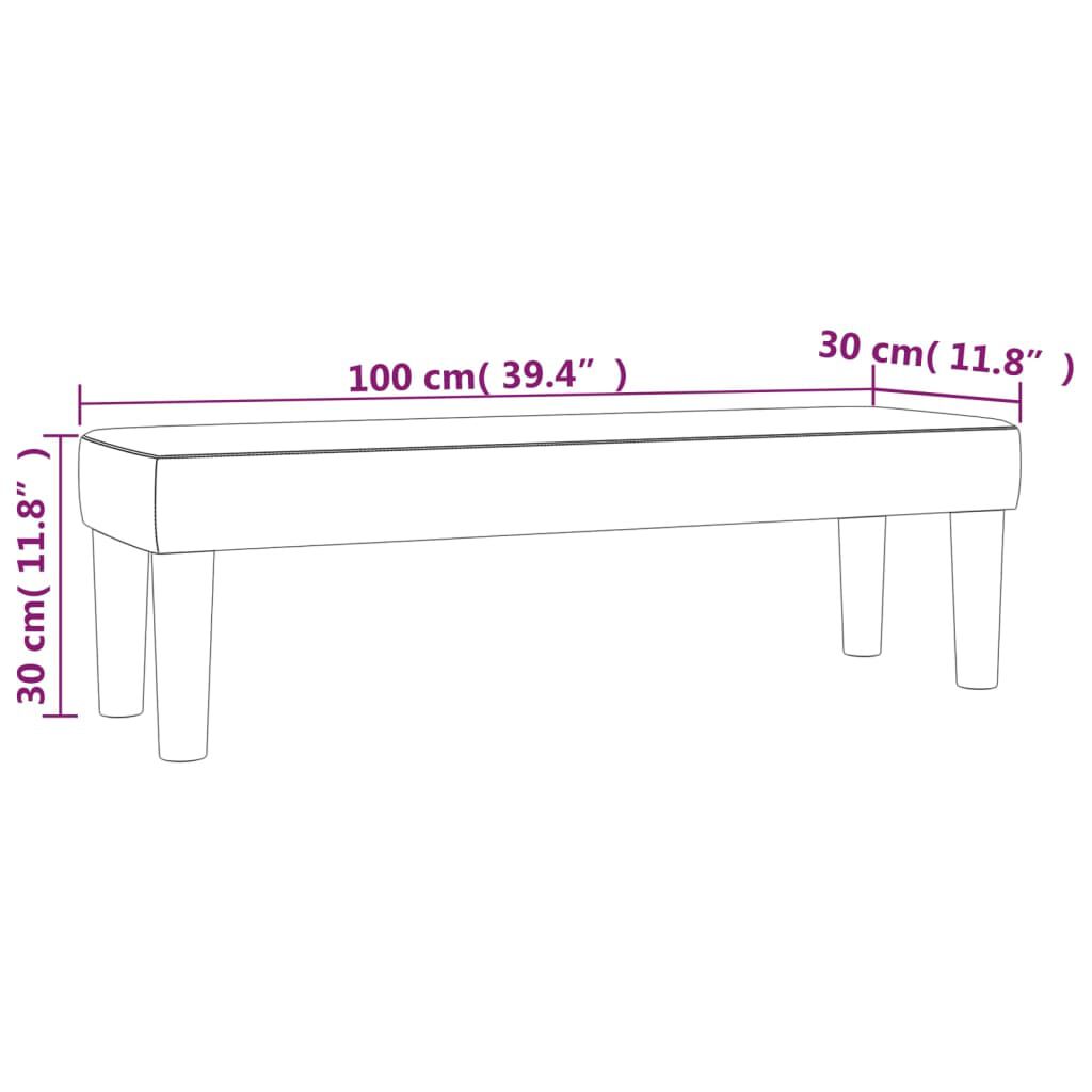 vidaXL Πάγκος Ανοιχτό Γκρι 100x30x30 εκ. Βελούδινος
