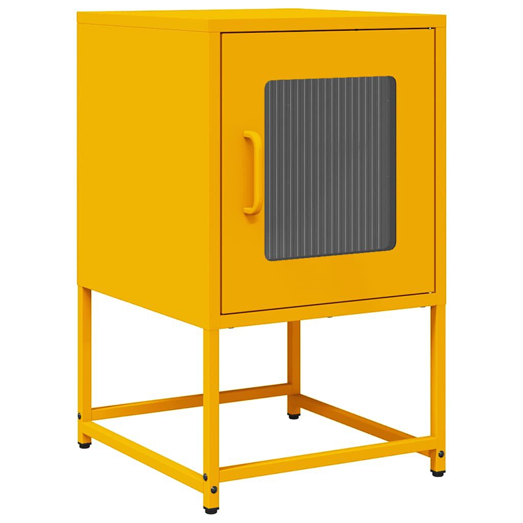 vidaXL Κομοδίνο ντουλάπι μουστάρδας κίτρινο 36x39x60,5 cm