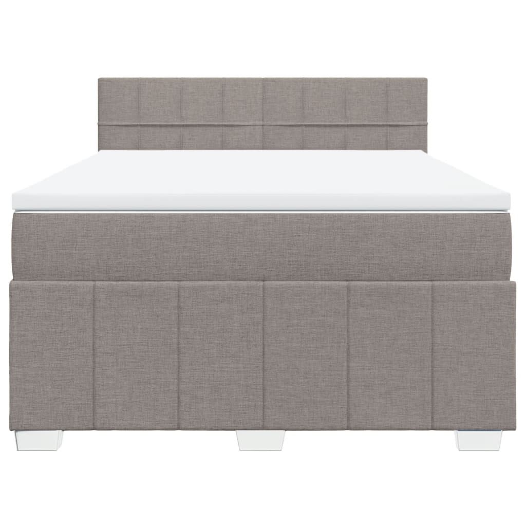 vidaXL Κρεβάτι Boxspring με Στρώμα Taupe 160x200 εκ. Υφασμάτινο