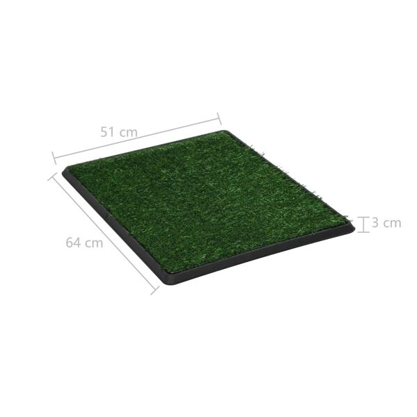 vidaXL Τουαλέτα για Κατοικίδιο Πράσινη 64x51x3 εκ. με Δίσκο/Συνθ. Χλόη