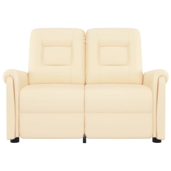 vidaXL Πολυθρόνα Μασάζ Ανακλινόμενη 2 Θέσεων Κρεμ από Συνθετικό Δέρμα