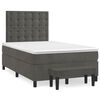 vidaXL Κρεβάτι Boxspring με Στρώμα Σκούρο Γκρι 120x190 εκ. Βελούδινο