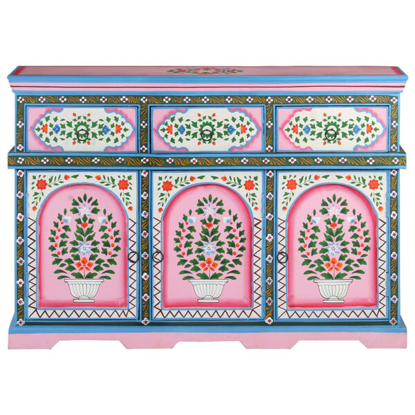 vidaXL Ντουλάπι με Χειροπ. Λεπτομέρειες 110x30x76 εκ Μασίφ Ξύλο Μάνγκο