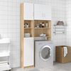 vidaXL Στήλη Μπάνιου Λευκό/Sonoma Δρυς 32x25,5x190 εκ. Μοριοσανίδα