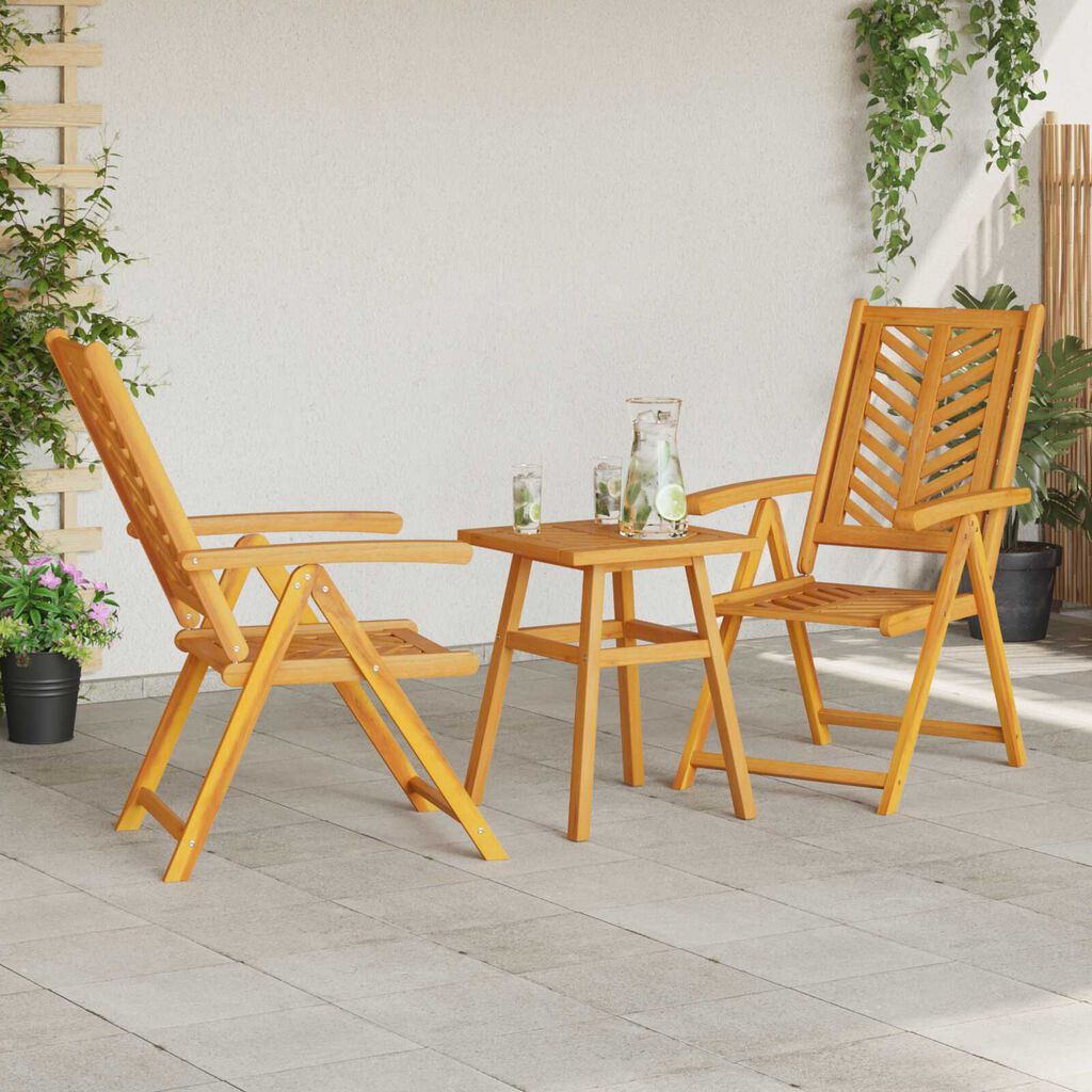 vidaXL Σετ Μπιστρό Κήπου 3 pcs Καφέ Μασίφ ξύλο ακακίας