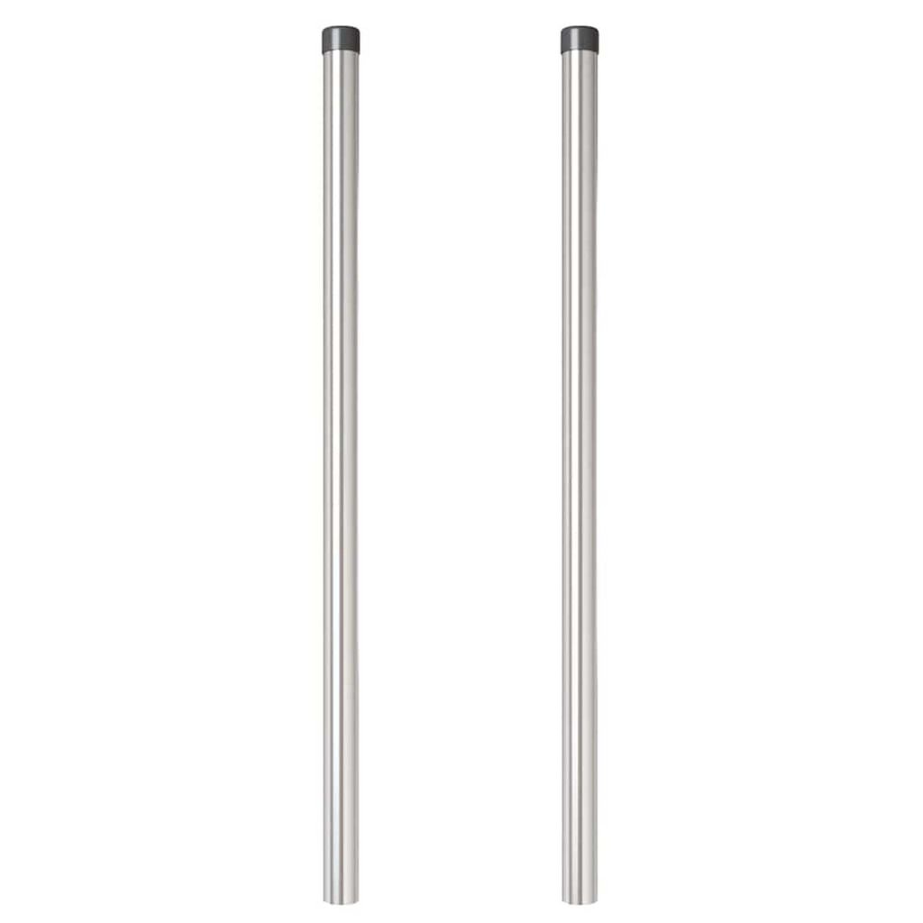 vidaXL Πό posts φράχτη 2 pcs Ασημί 100 cm Ατσάλι με Επικάλυψη Πούδρας