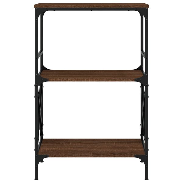vidaXL Βιβλιοθήκη 3 Επιπέδων Καφέ Δρυς 59x35x90,5 εκ. Επεξεργ. Ξύλο