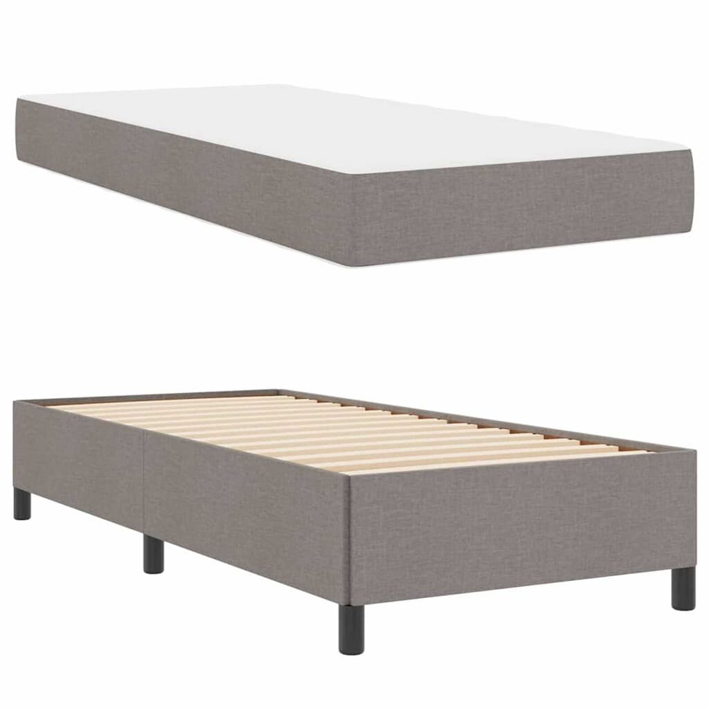vidaXL Κρεβάτι με ελατήρια Κρέμα και Μαύρο 90 x 200 cm