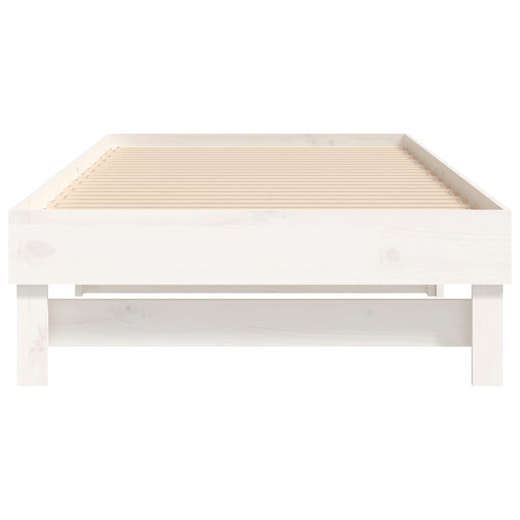 vidaXL Καναπές Κρεβάτι Συρόμενος Λευκός 2x(100x200) εκ. Μασίφ Πεύκο