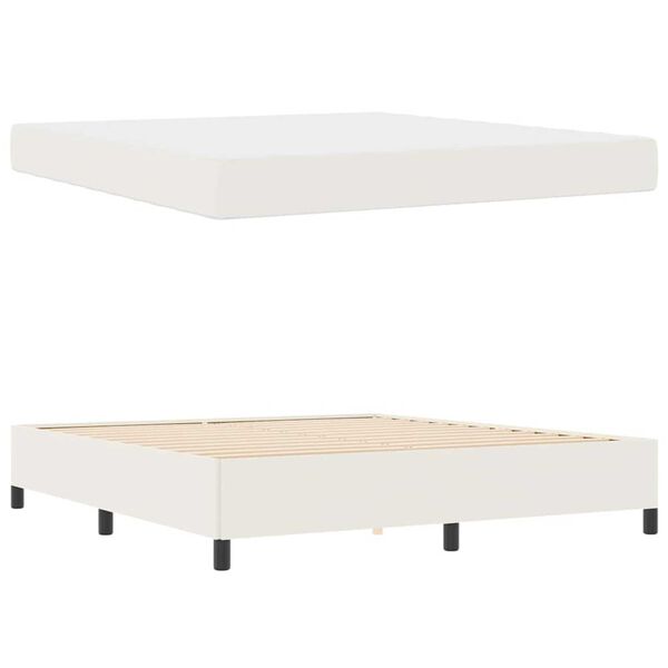vidaXL Σκελετός Κρεβατιού Άλλο Κρεμ 180 x 200 cm Βελούδο