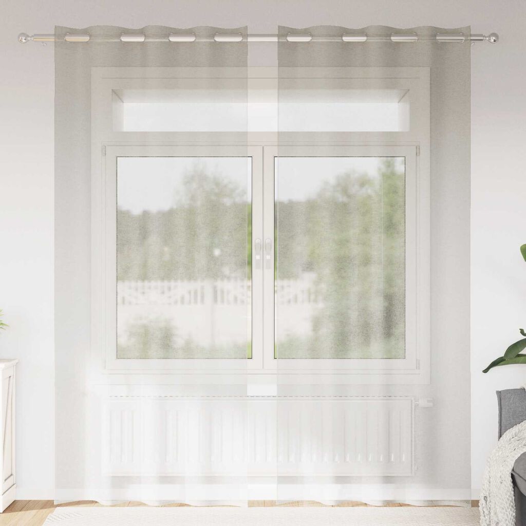 vidaXL Κουρτίνες με κουρτίνες 2 pcs Κρεμ 140 x 245 εκ. Πολυεστέρας