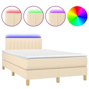 vidaXL &Kappa;&rho;&epsilon;&beta;ά&tau;&iota; Boxspring &mu;&epsilon; &Sigma;&tau;&rho;ώ&mu;&alpha; & LED &Kappa;&rho;&epsilon;&mu; 120x200 &epsilon;&kappa;. &Upsilon;&phi;&alpha;&sigma;&mu;ά&tau;&iota;&nu;&omicron;
