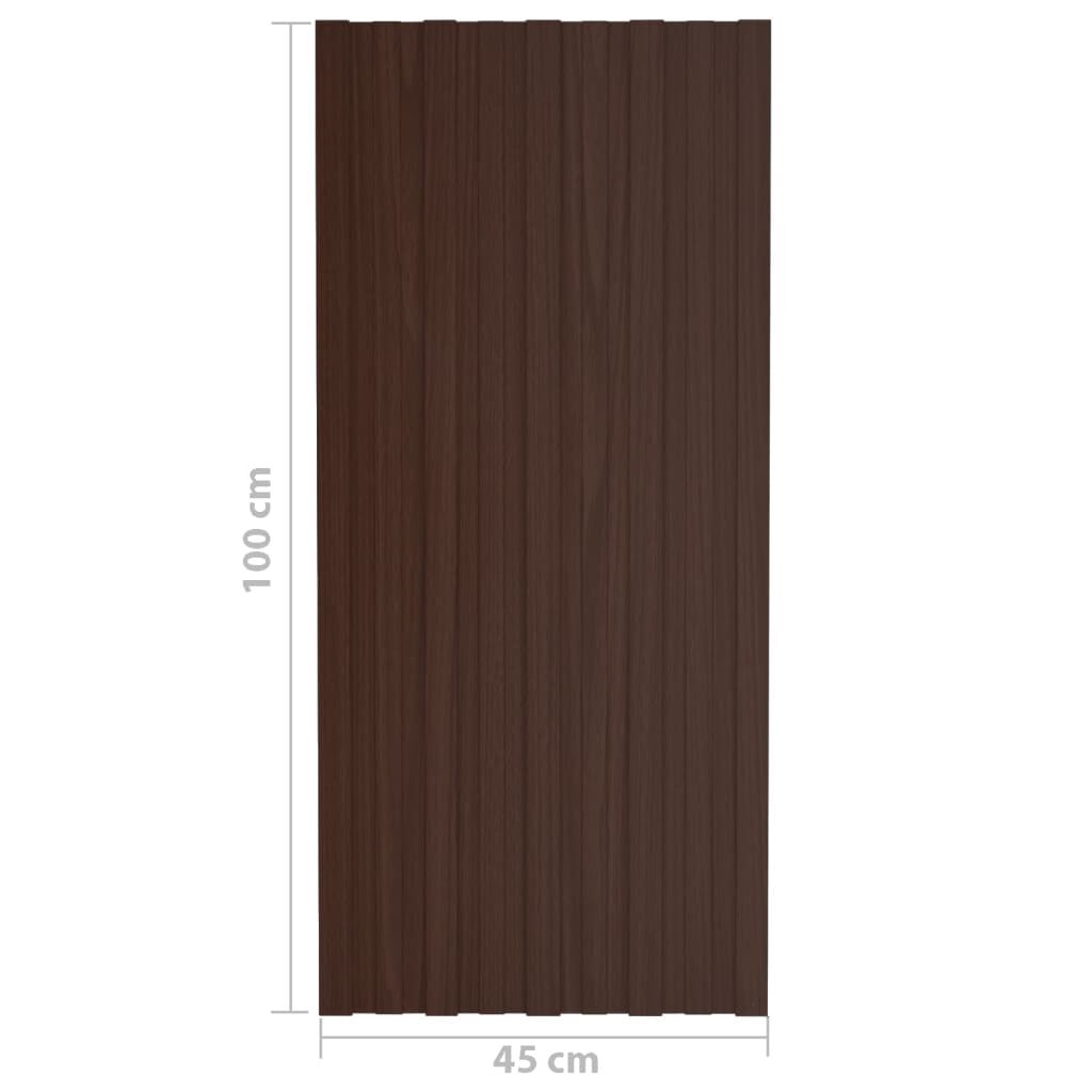 vidaXL Πάνελ Οροφής 36 τεμ. Καφέ 100 x 45 εκ. από Γαλβανιζέ Ατσάλι