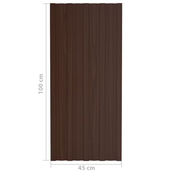 vidaXL Πάνελ Οροφής 36 τεμ. Καφέ 100 x 45 εκ. από Γαλβανιζέ Ατσάλι