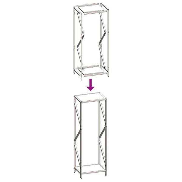 vidaXL Ράφι για καυσόξυλα Λευκό 34x25x100 cm Ατσάλι ψυχρής έλασης