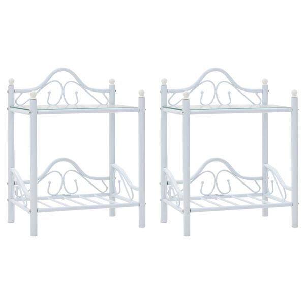 vidaXL &Kappa;&omicron;&mu;&omicron;&delta;ί&nu;&alpha; 2 &tau;&epsilon;&mu;. &Lambda;&epsilon;&upsilon;&kappa;ά 45x30,5x60 &epsilon;&kappa;. &Alpha;&tau;&sigma;ά&lambda;&iota; &kappa;&alpha;&iota; &Psi;&eta;&mu;έ&nu;&omicron; &Gamma;&upsilon;&alpha;&lambda;ί