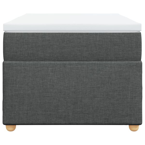 vidaXL Κρεβάτι Boxspring με Στρώμα Σκούρο Γκρι 100x200 εκ. Υφασμάτινο