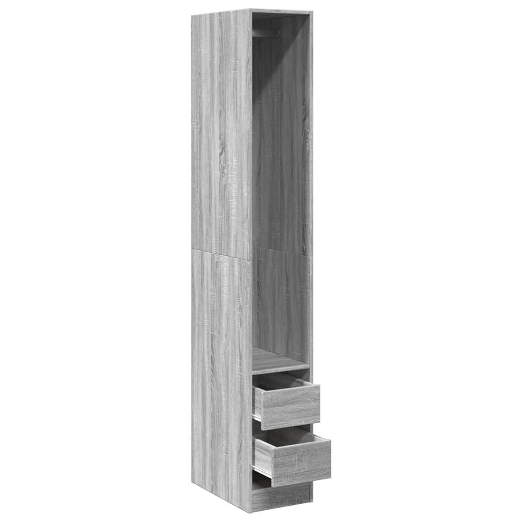 vidaXL Ντουλάπα Γκρι Sonoma 30x50x200 εκ. από Επεξεργασμένο Ξύλο