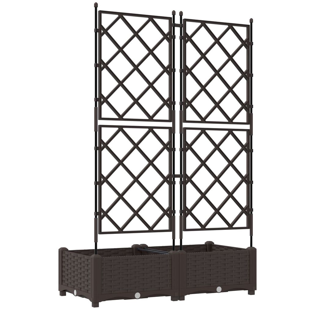vidaXL Φυτευτής Κήπου με Πέταλο 2 τμχ Καφέ 80x40x125.5 εκ