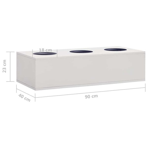 vidaXL Ντουλάπα με Συρόμενη Πόρτα & Γλάστρα Ανοιχτό Γκρι Ατσάλινη