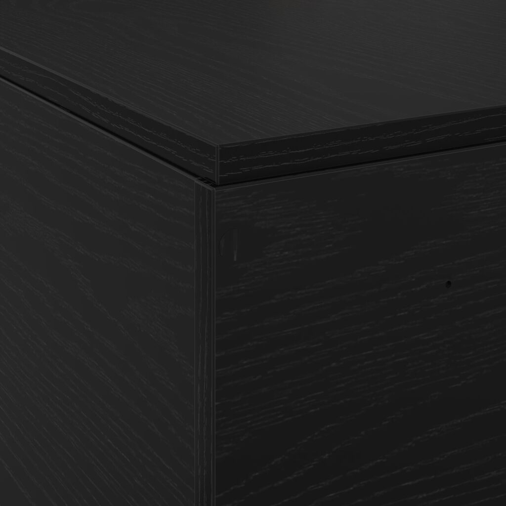vidaXL Κρεβάτι Αποθήκης Μαύρη Δρυς 150x200 εκ