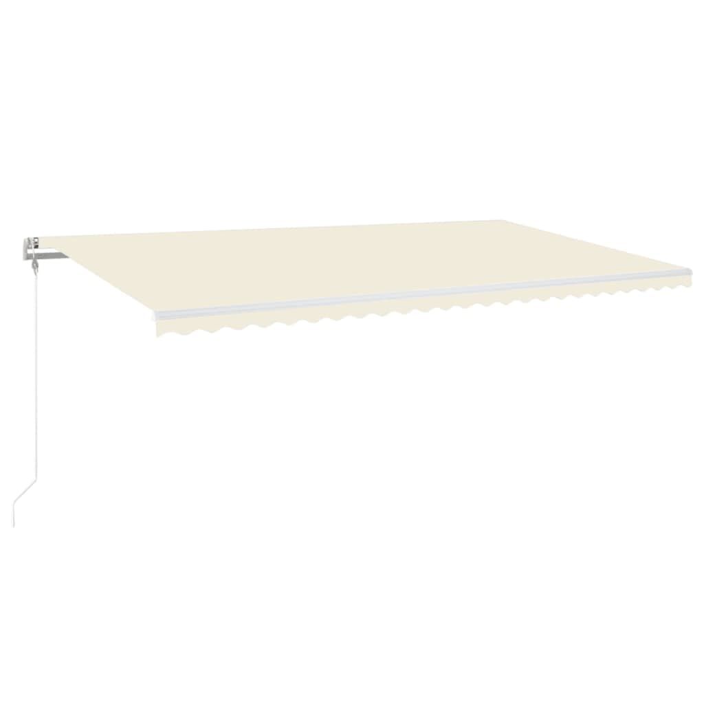 vidaXL Τέντα Αυτόματη με LED & Αισθητήρα Ανέμου Κρεμ 600x350 εκ.