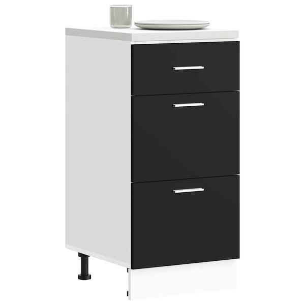 vidaXL Ντουλάπι "Lyon" Μαύρο 40x46x81,5 εκ. από Τεχνητό Ξύλο