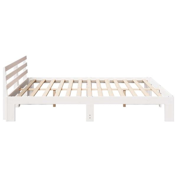 vidaXL Σκελετός Κρεβατιού Λευκό 200 x 200 cm Μασίφ ξύλο πεύκου