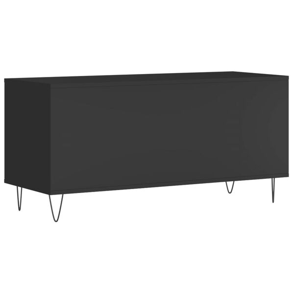 vidaXL Έπιπλο Δίσκων Μαύρο 100 x 38 x 48 εκ. από Επεξεργασμένο Ξύλο